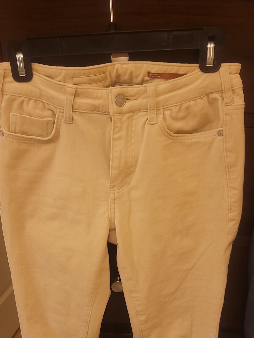 NWOT Womens Pilcro Cream Cordoroy High Rise Skinny Jeans Size 26
